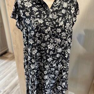 Time and Tru Black Floral Dress